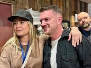 Holly Valance se posa con Tommy Robinson, mientras elogia la protesta antimigrante del reino ‘