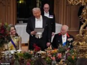 Trump Jorra en ‘Radiant and Healthy’ Kate en poderoso homenaje al rey Charles en el lujoso banquete estatal