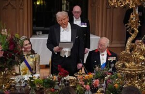 Trump Jorra en ‘Radiant and Healthy’ Kate en poderoso homenaje al rey Charles en el lujoso banquete estatal