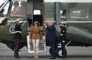 El helicóptero de Donald Trump se ve obligado a hacer un aterrizaje de emergencia con el presidente estadounidense y Melania a bordo
