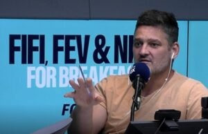 Eddie McGuire y Brendan Fevola compiten en un acalorado debate de radio sobre uno de los puntos más controvertidos de la gran final de la AFL