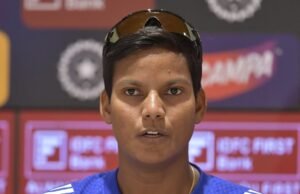 Deepti Sharma, no comprometido en la mano durante la reunión de la Copa Mundial contra Pakistán en octubre