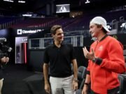 Roger Federer se emocionó ver la Copa Laver en Chase Center Court