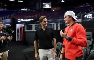 Roger Federer se emocionó ver la Copa Laver en Chase Center Court
