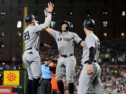 Giancarlo Stanton Maisons Thall of Fame con 450th Homer