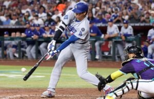 Shohei Ohtani de Dodgers llega a la carrera en el 54º Circuito de Natación
