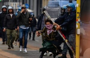 Docenas de lesiones nacionales de solidaridad en Gaza en Italia