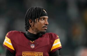 Jayden Daniels dice que siente “ bien ” entrenando con una lesión en la rodilla, pero jugar el estado contra los Falcons no es su llamado: “ no es mi decisión ” ‘