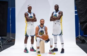 Steph Curry, los guerreros hablan Jonathan Kuminga el día de los medios de comunicación
