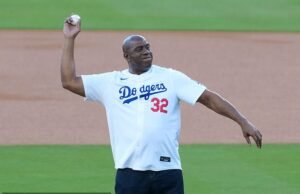 La cordura se recupera en la Serie Mundial cuando Magic Johnson realiza el primer lanzamiento… un día después de ser relegado para Harry y Meghan.
