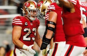 Las 201 yardas desde la línea de golpeo de Christian McCaffrey impulsan a los 49ers a superar a los Falcons