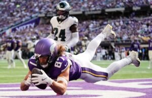TJ Hockenson de los Vikings: “ridículo” que TD haya sido cancelado