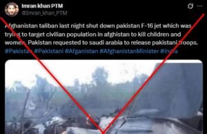 Fotografía antigua de un avión de combate estrellado vinculada falsamente al conflicto fronterizo entre Pakistán y Afganistán