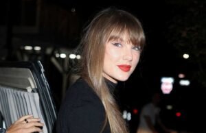 Taylor Swift Rocks Minkirt mientras promueve la vida de una showgirl