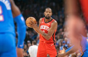 El primer partido de la NBA Rockets-Thunder casi termina con un gran error de Kevin Durant