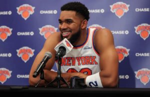 Karl-Anthony Towns, de los Knicks, estaría en duda para el primer partido de la temporada contra los Cavaliers el miércoles