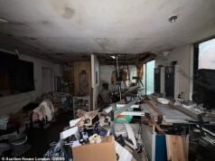 Una casa abandonada con un jardín descuidado y un techo hundido sale al mercado… por casi £1 millón