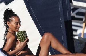 Solange Knowles vista en Miami Beach con su novio Gio Escobar
