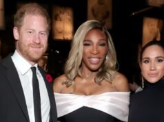 El príncipe Harry y Meghan Markle apoyan a Serena Williams en la gala