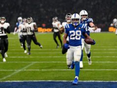 El touchdown ganador del juego de Jonathan Taylor lleva a los Colts a la victoria en tiempo extra sobre Atlanta en Alemania