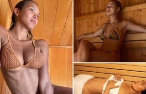 ¡Las estrellas sexys sudan en saunas humeantes!