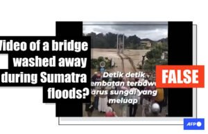 Un vídeo muestra cómo las inundaciones arrasan un puente en Vietnam, no en Indonesia