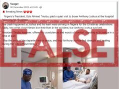 Imágenes generadas por IA del presidente de Nigeria visitando a un boxeador herido en el hospital