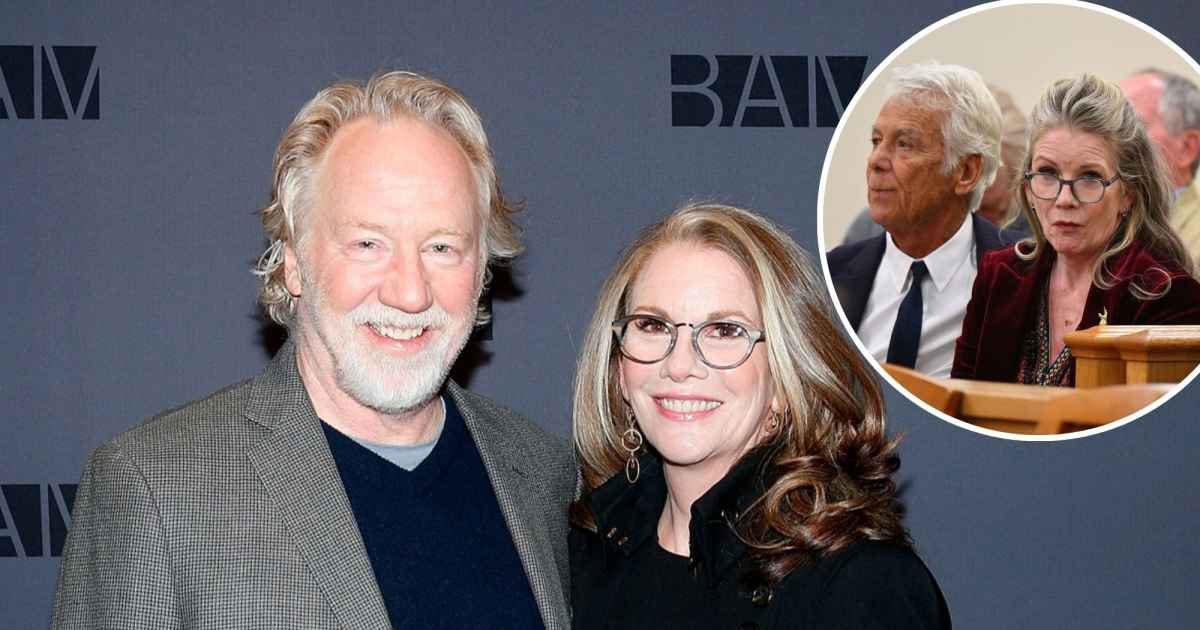 Melissa Gilbert vista promocionando la audiencia de Timothy Busfield