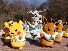 Dentro del parque temático Pokémon en Japón