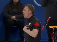 El partido de curling de los Juegos Olímpicos de Invierno se vio sacudido por acusaciones de trampa cuando la estrella canadiense le dijo a su rival sueco que se “fuera a la mierda” en una acalorada discusión.