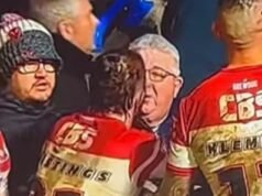 La ex estrella de la NRL quedó atrapada en un desagradable altercado con un fan porque temía por la seguridad de su pequeña hija.