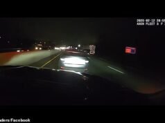 Momento aterrador: ‘Conductor ebrio’ cae de rodillas durante una persecución a alta velocidad con la policía