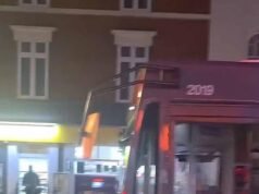 Momento en que jóvenes salvajes se vuelven locos en el centro de la ciudad arrojando huevos a conductores de autobuses y compradores