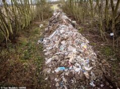 Los patrones de mosca profesionales arrojan un río de basura de 30 metros cerca de una concurrida autovía cuya limpieza costará £ 20,000