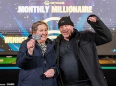 Una ex asistente de enseñanza gana £ 1 millón en el sorteo de Omaze e inmediatamente le presta a su compañero £ 20 para el pub, pero insiste en que aún no se jubilará con ella.