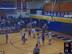 Un vil insulto racial pone fin abruptamente al partido de baloncesto de la escuela secundaria cuando las autoridades retiran a los estudiantes espectadores