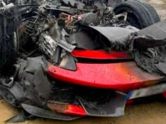 Ferrari 488 Pista robado y destruido en un accidente con una bola de fuego minutos después