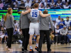 La estrella de BYU, Richie Saunders, estará fuera de temporada después de romperse el ligamento anterior cruzado apenas unos segundos después de ganar en tiempo extra sobre Colorado.