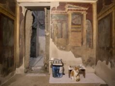 Frescos de un pavo real, fruto descubierto en una villa romana cerca de Pomepii perteneciente a la esposa del emperador Nerón