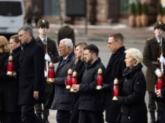 Los líderes de la UE se unen a Zelensky en Ucrania en el cuarto aniversario de la invasión