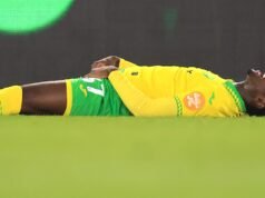 El delantero de los Socceroos Mohamed Touré sufre una posible lesión en la ingle mientras jugaba con el Norwich City en la Championship