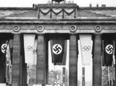 Tienda olímpica vende más camisetas promocionando los Juegos de 1936 de Adolf Hitler