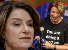 La senadora Amy Klobuchar usa una camiseta que dice “Buen trabajo” en medio del cierre del gobierno