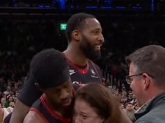 Momento impactante: el novato de los 76ers, VJ Edgecombe, patea accidentalmente a un fan de los Celtics en la cara