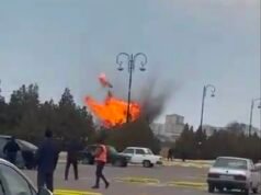 Otro país se ve arrastrado a la guerra cuando un dron se estrella contra el aeropuerto internacional de Azerbaiyán, a seis millas de la frontera iraní.