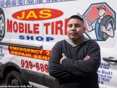 Un trabajador mecánico de Nueva York, de 23 años, gana 2.200 dólares por NOCHE con neumáticos destrozados por un único bache que los funcionarios de la ciudad se niegan a reparar.