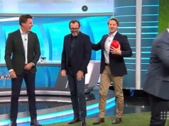 El imán de la controversia del Canal Nueve, Tony Jones, se enoja por la broma de Rebecca Judd de la jugadora de la AFL