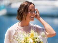 Dentro de la pintoresca boda de la gran olímpica australiana Bronte Campbell mientras hace una impresionante entrada en barco