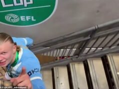 La divertida respuesta de Erling Haaland a los fanáticos del Leeds después de la gloria final de la Copa Carabao con el Manchester City