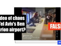 Imágenes antiguas de una pelea en un cine israelí fueron tergiversadas como un disturbio en el aeropuerto de Tel Aviv.